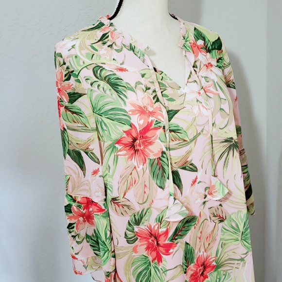 J Jill Tropical Floral Print Tunic XS - Picture 3 of 10